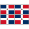 Drapeau République dominicaine (4 fois 9.5x6.3cm) - Autocollant(sticker)