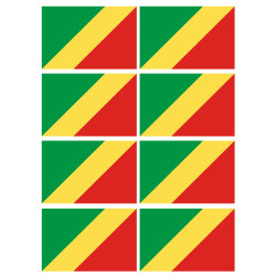 Drapeau République du Congo (8 fois 9.5x6.3cm) - Sticker/autocollant