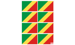 Drapeau République du Congo (8 fois 9.5x6.3cm) - Autocollant(sticker)