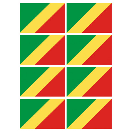 Drapeau République du Congo (8 fois 9.5x6.3cm) - Autocollant(sticker)