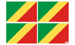 Drapeau République du Congo (4 fois 9.5x6.3cm) - Autocollant(sticker)