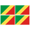 Drapeau République du Congo (4 fois 9.5x6.3cm) - Sticker/autocollant