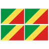 Drapeau République du Congo (4 fois 9.5x6.3cm) - Autocollant(sticker)