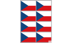 Drapeau République tchèque (8 fois 9.5x6.3cm) - Autocollant(sticker)