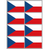 Drapeau République tchèque (8 fois 9.5x6.3cm) - Autocollant(sticker)