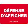 Défense d'afficher (21x29,7cm) - Autocollant(sticker)