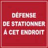 défense de stationner à cet endroit - 20cm - Autocollant(sticker)