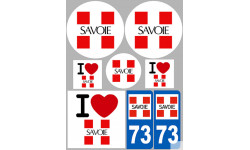 Département 73 la Savoie (8 autocollants variés) - Autocollant(sticker)