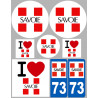 Département 73 la Savoie (8 autocollants variés) - Autocollant(sticker)