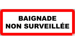 piscine baignade non surveillée - 15x5.3cm - Autocollant(sticker)