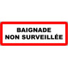 piscine baignade non surveillée - 15x5.3cm - Sticker/autocollant