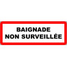 piscine baignade non surveillée - 15x5.3cm - Autocollant(sticker)