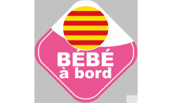 Bébé à bord fille catalane - 10cm - Autocollant(sticker)