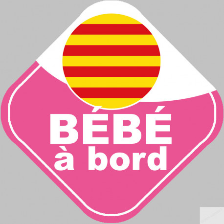 Bébé à bord fille catalane - 10cm - Autocollant(sticker)