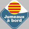 Bébé à bord jumeaux catalans - 15cm - Autocollant(sticker)