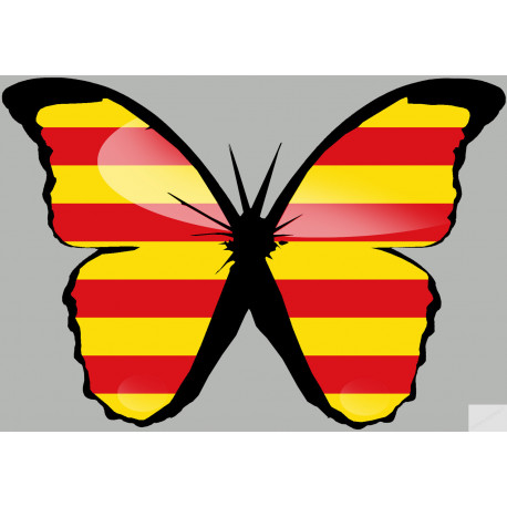 Effet papillon Catalan (10x7cm) - Autocollant(sticker)