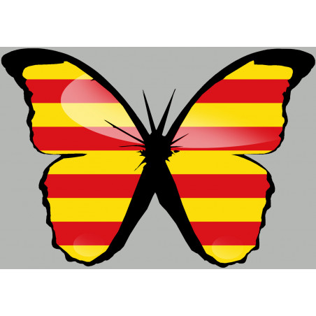 Effet papillon Catalan (10x7cm) - Autocollant(sticker)