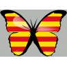 Effet papillon Catalan (10x7cm) - Autocollant(sticker)