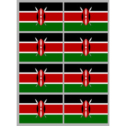 Drapeau Kenya (8 fois 9.5x6.3cm) - Sticker/autocollant