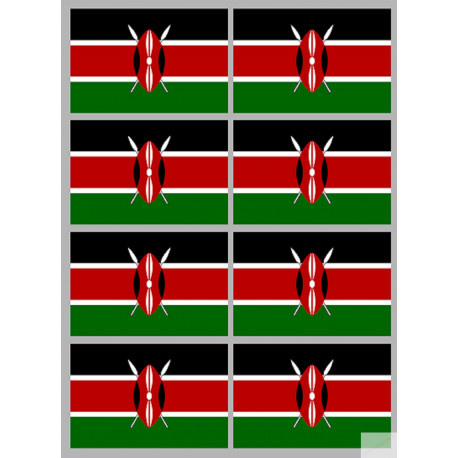 Drapeau Kenya (8 fois 9.5x6.3cm) - Autocollant(sticker)