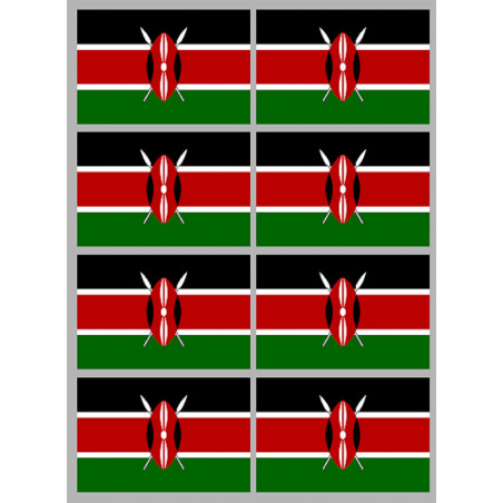 Drapeau Kenya (8 fois 9.5x6.3cm) - Autocollant(sticker)