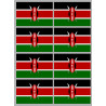 Drapeau Kenya (8 fois 9.5x6.3cm) - Autocollant(sticker)