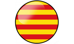 Drapeau Catalan rond (15x15cm) - Autocollant(sticker)