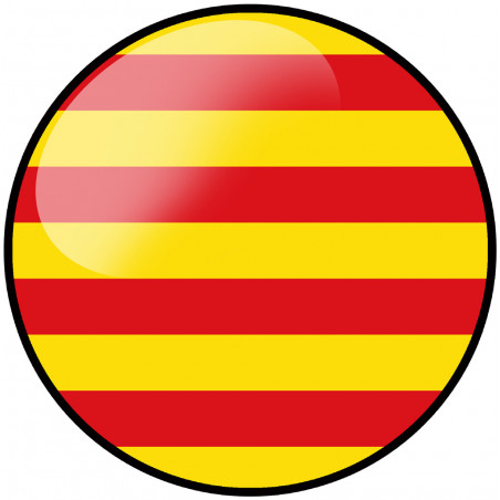 Drapeau Catalan rond (15x15cm) - Autocollant(sticker)