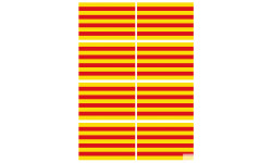 Drapeau Catalan - 8fois 9.5x6.3cm - Autocollant(sticker)