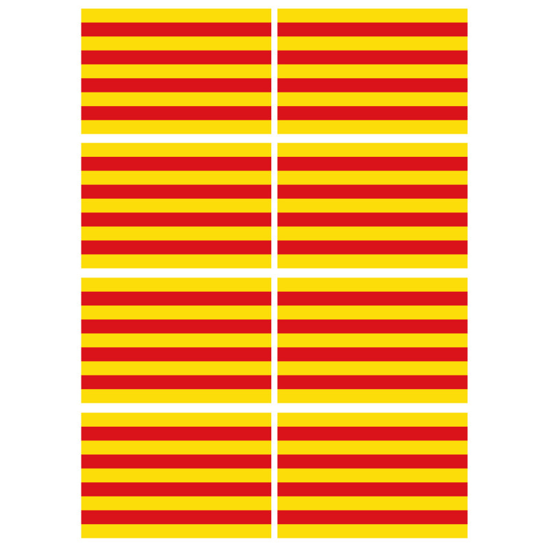 Drapeau Catalan - 8fois 9.5x6.3cm - Sticker/autocollant