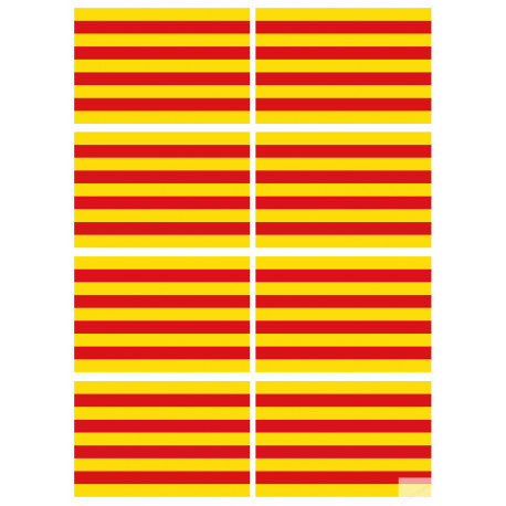 Drapeau Catalan - 8fois 9.5x6.3cm - Autocollant(sticker)