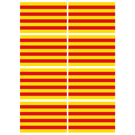 Drapeau Catalan - 8fois 9.5x6.3cm - Sticker/autocollant