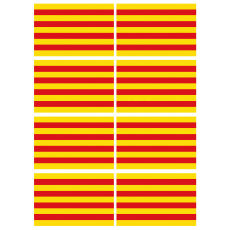 Drapeau Catalan - 8fois 9.5x6.3cm - Autocollant(sticker)