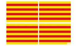 Drapeau Catalan - 4fois 9.5x6.3cm - Autocollant(sticker)