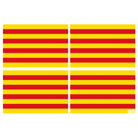 Drapeau Catalan - 4fois 9.5x6.3cm - Autocollant(sticker)