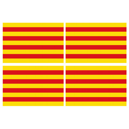 Drapeau Catalan - 4fois 9.5x6.3cm - Autocollant(sticker)