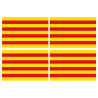 Drapeau Catalan - 4fois 9.5x6.3cm - Sticker/autocollant