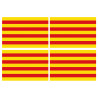 Drapeau Catalan - 4fois 9.5x6.3cm - Autocollant(sticker)