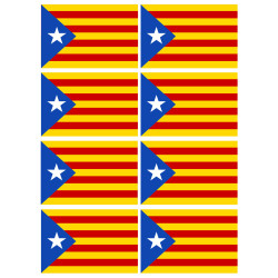 Drapeau Catalan étoilé - 8fois 9.5x6.3cm - Sticker/autocollant