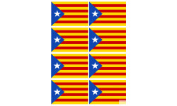 Drapeau Catalan étoilé - 8fois 9.5x6.3cm - Autocollant(sticker)