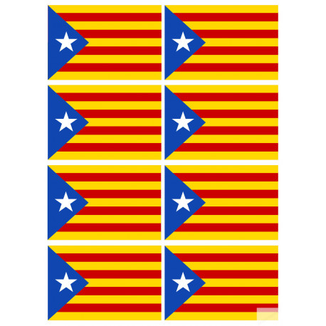 Drapeau Catalan étoilé - 8fois 9.5x6.3cm - Autocollant(sticker)