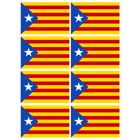 Drapeau Catalan étoilé - 8fois 9.5x6.3cm - Sticker/autocollant