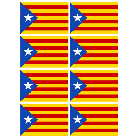 Drapeau Catalan étoilé - 8fois 9.5x6.3cm - Autocollant(sticker)
