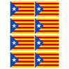 Drapeau Catalan étoilé - 8fois 9.5x6.3cm - Sticker/autocollant