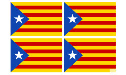 Drapeau Catalan étoilé - 4fois 9.5x6.3cm - Autocollant(sticker)