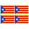 Drapeau Catalan étoilé - 4fois 9.5x6.3cm - Sticker/autocollant
