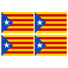 Drapeau Catalan étoilé - 4fois 9.5x6.3cm - Autocollant(sticker)