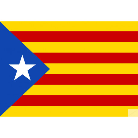 Drapeau Catalan étoilé (15x10cm) - Autocollant(sticker)