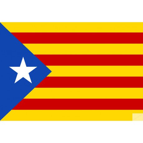 Drapeau Catalan étoilé (5x3.3cm) - Autocollant(sticker)