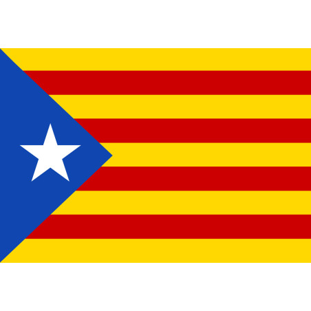 Drapeau Catalan étoilé (5x3.3cm) - Sticker/autocollant